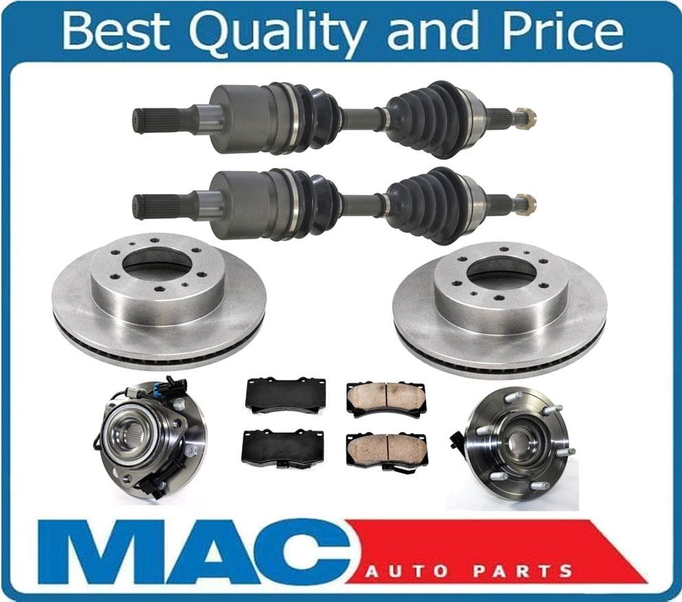 Front Axles Rotors Brake Pads Wheel Hub Bearing for Hummer H3 H3T 06-10
