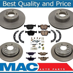 Brakes Disc Rotors Ceramic Pads Springs Park Shoes for 01-03 BMW 540i 8pc