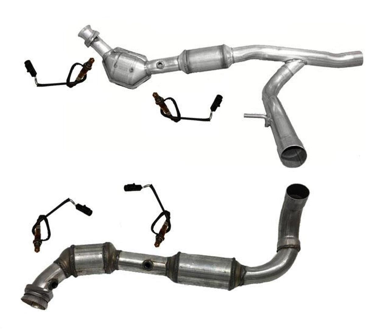 Para 04-08 F150 5.4L Tracción en 4 ruedas Eng Y Tubería Convertidores catalíticos duales Sensor O2