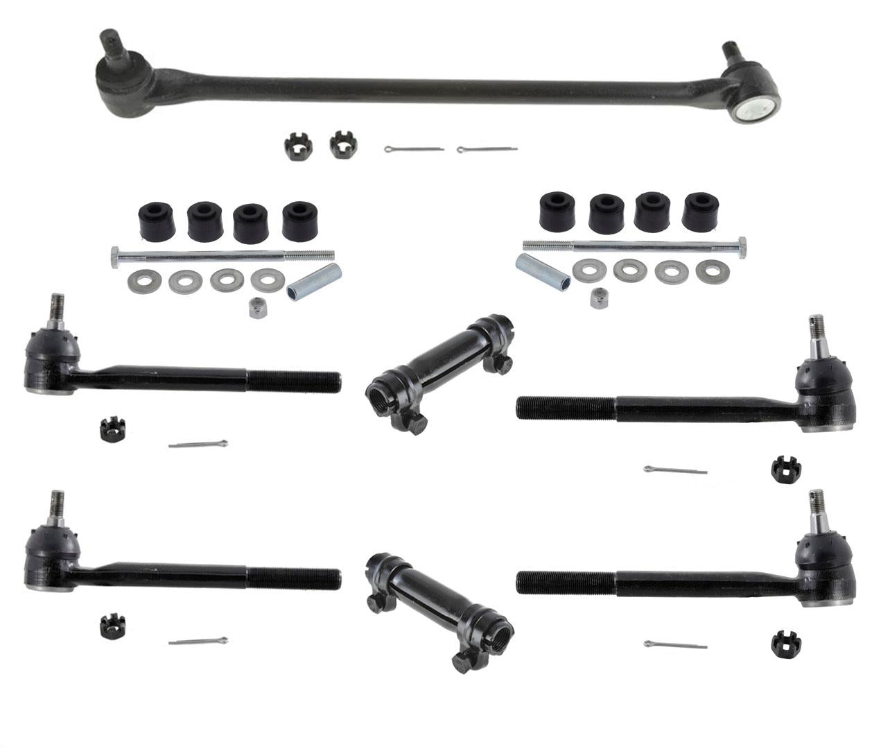 Fits GMC Safari Rear Wheel Drive 91-04 9Pc Kit Drag Link Tie Rods Sleeves Links