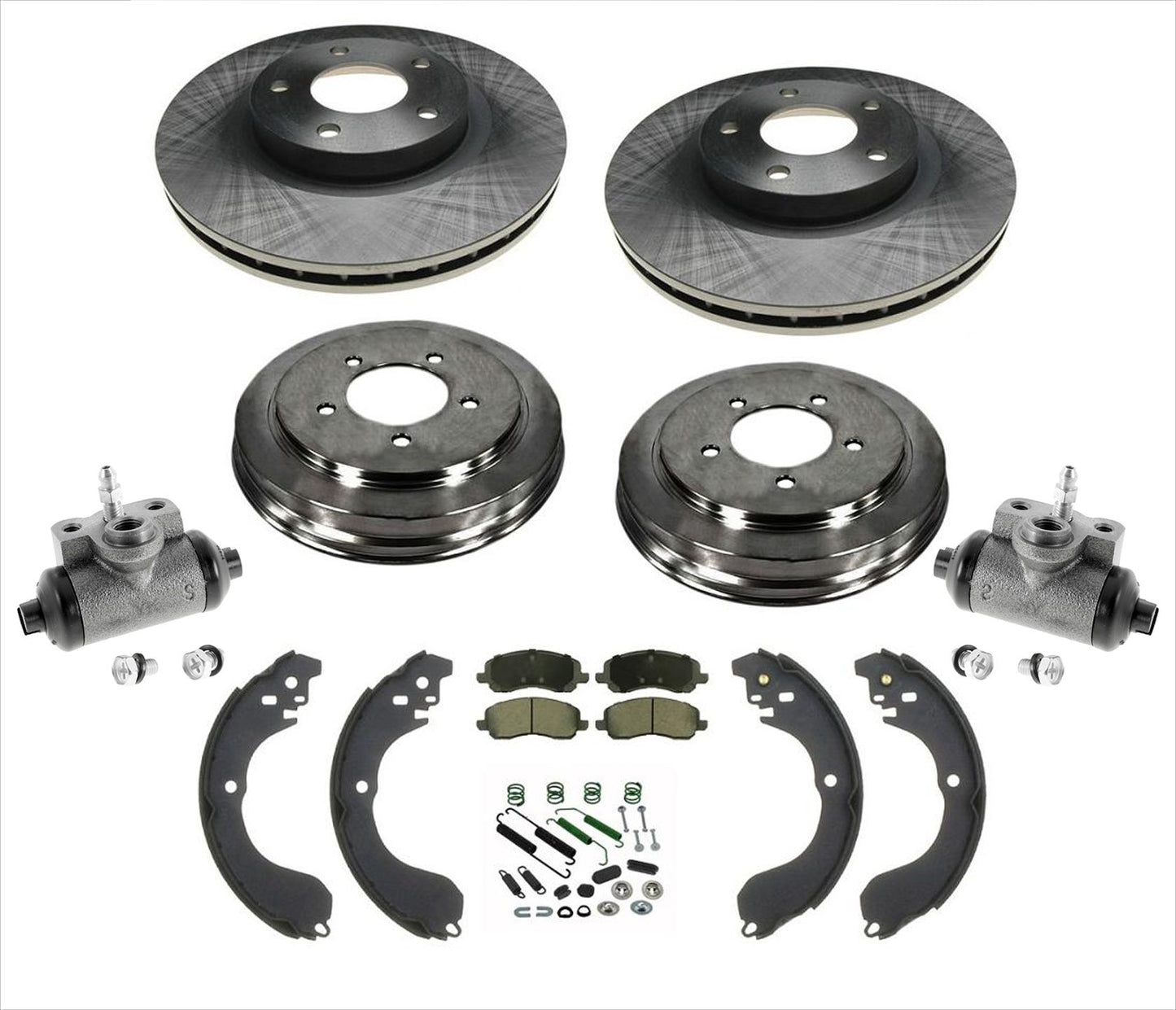 Rotores de disco delanteros, tambores traseros, zapatos para Jeep Patriot 08-13 con tambor Rr de 9 piezas