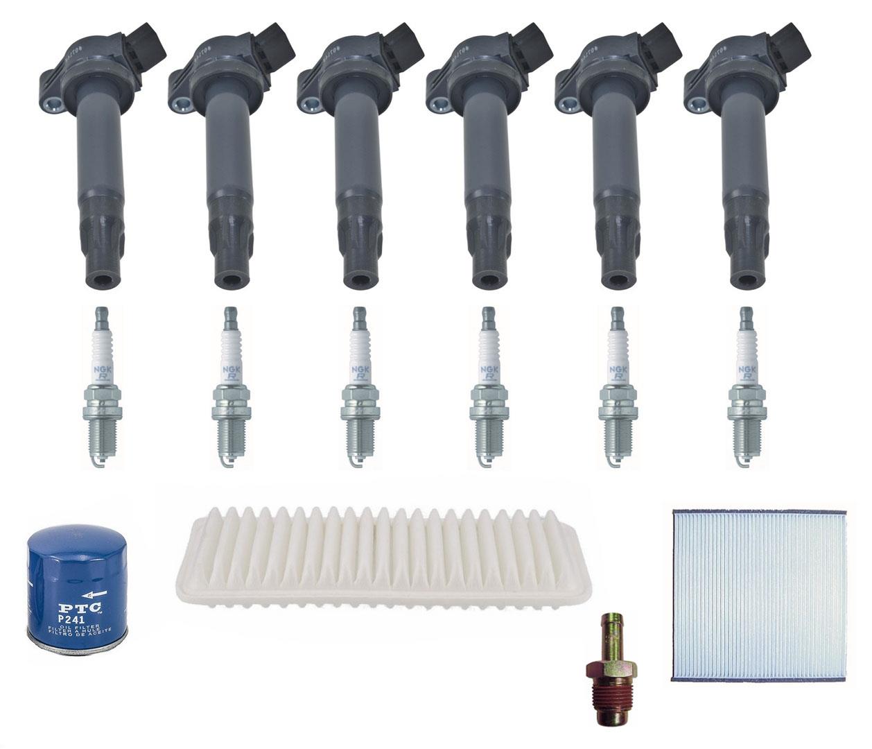 Tune Up Coils Plugs PCV Air Cabin & Oil Filter fits 06-08 Lexus RX400H
