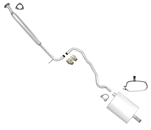 Fits 1993-2002 Saturn 4 Door Sedan 1.9L DOHC Middle Resonator & Muffler Exhaust