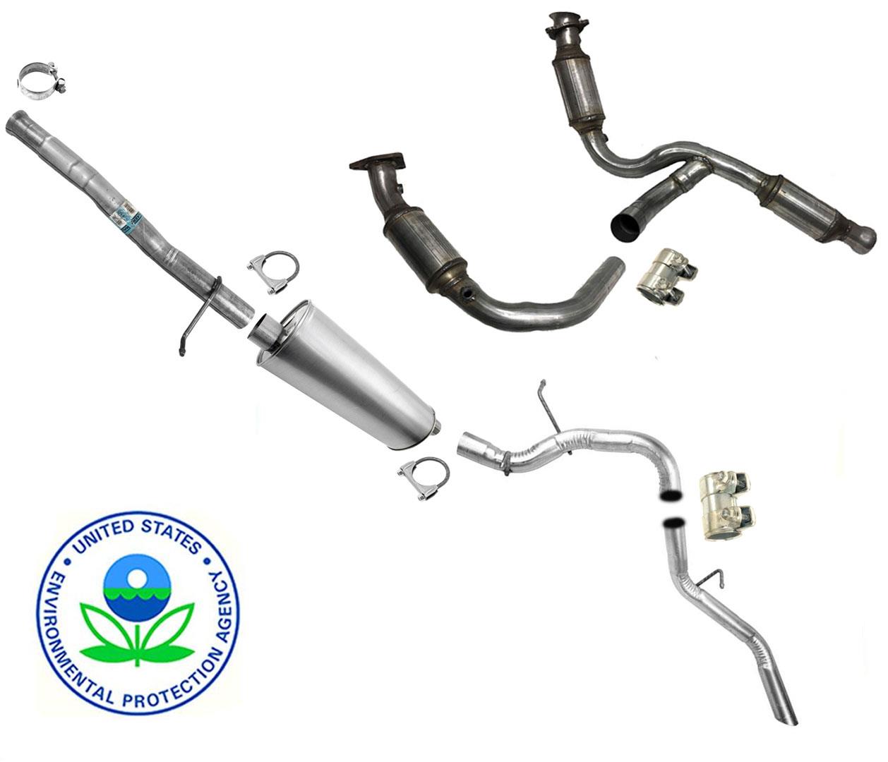 Se adapta a GMC Sierra 1500 09-13 con sistema de escape convertidor Cat con base de rueda de 133 pulgadas