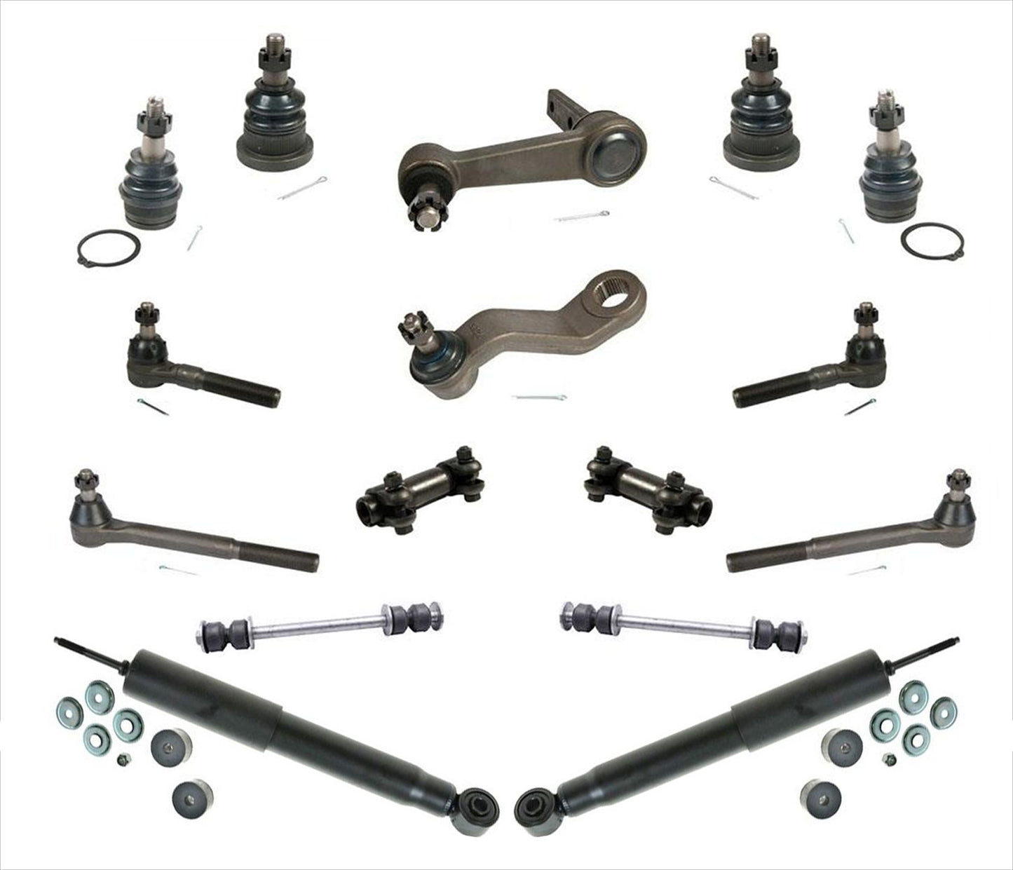 Se adapta a Dodge 94-96 Ram Pick Up 1500 rueda trasera Drv brazo tensor Sway Br Tie 16 piezas