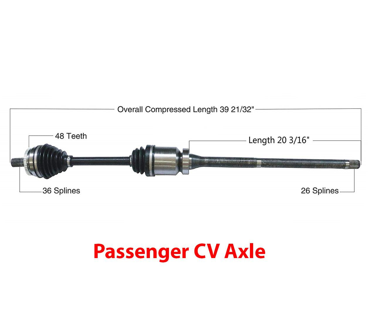 Compatible con Volvo 03-07 XC70 con tracción en todas las ruedas, eje CV del lado del pasajero delantero.