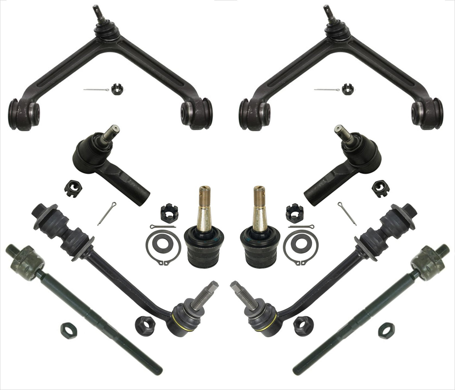 Kit de barra de acoplamiento Inn & Out de 16 mm para bastidor OE # 52113237, bujes BJ de brazos de control, 10 piezas