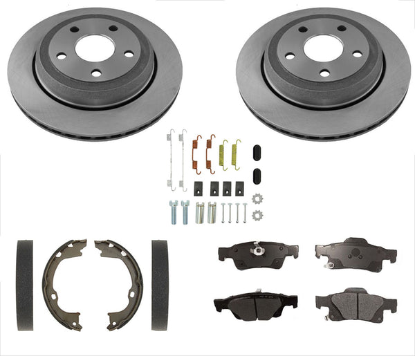 For Jeep GRAND CHEROKEE 2011-2018 Rear Vented Disc Brake Rotors Brake Pads 350MM