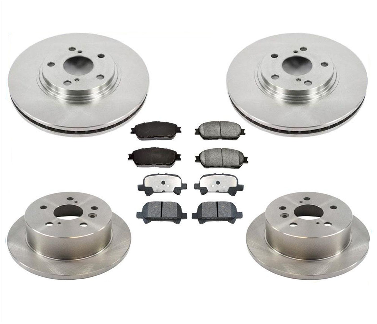 Rotores de freno de disco delantero y trasero y pastillas de freno de cerámica, 6 piezas para Toyota Solara 04-08
