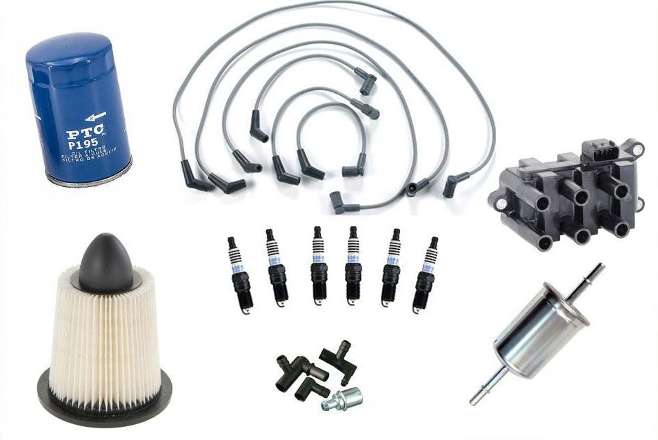 Spark Plugs Wires Coil Pack & Filters For Ford Mustang 3.8 3.9L 2001 2002 2004
