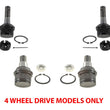 Fits 1992-1997 Ford F350 4 Wheel Drive Front Upper & Lower Ball Joints