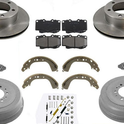 Fits 99-03 Tacoma 4 Wheel Drive 6 Lug Front & Rear Brake Kit W/ Wheel Cylinders