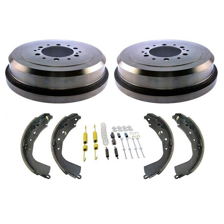 Tambores de freno trasero, zapatas de freno y kit de resorte para Toyota Tundra 2004-2006, 4 piezas