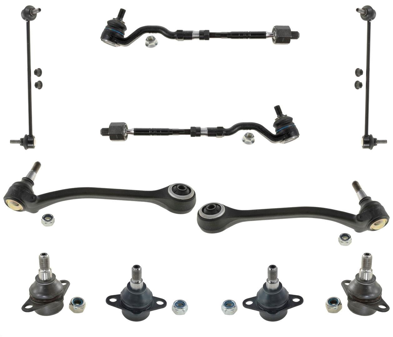 Fits 04-10 BMW X3 Front Control Arms Tie Rods Sway Bar Lk Ball Joints 10 Pcs