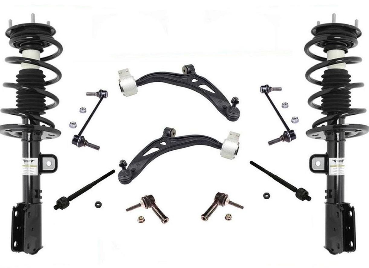 Fits Ford Explorer 11-12 Front Wheel Drive Lower Control Arms Tie Rods 10 Pc Kit