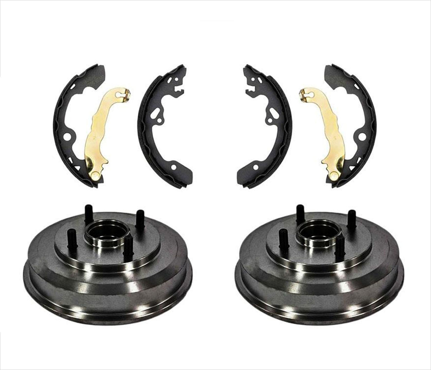 Rear Brake Drums W/ Bearings Brake Shoes Fits Ford Focus 00-08 REF 2U2Z1V126AB