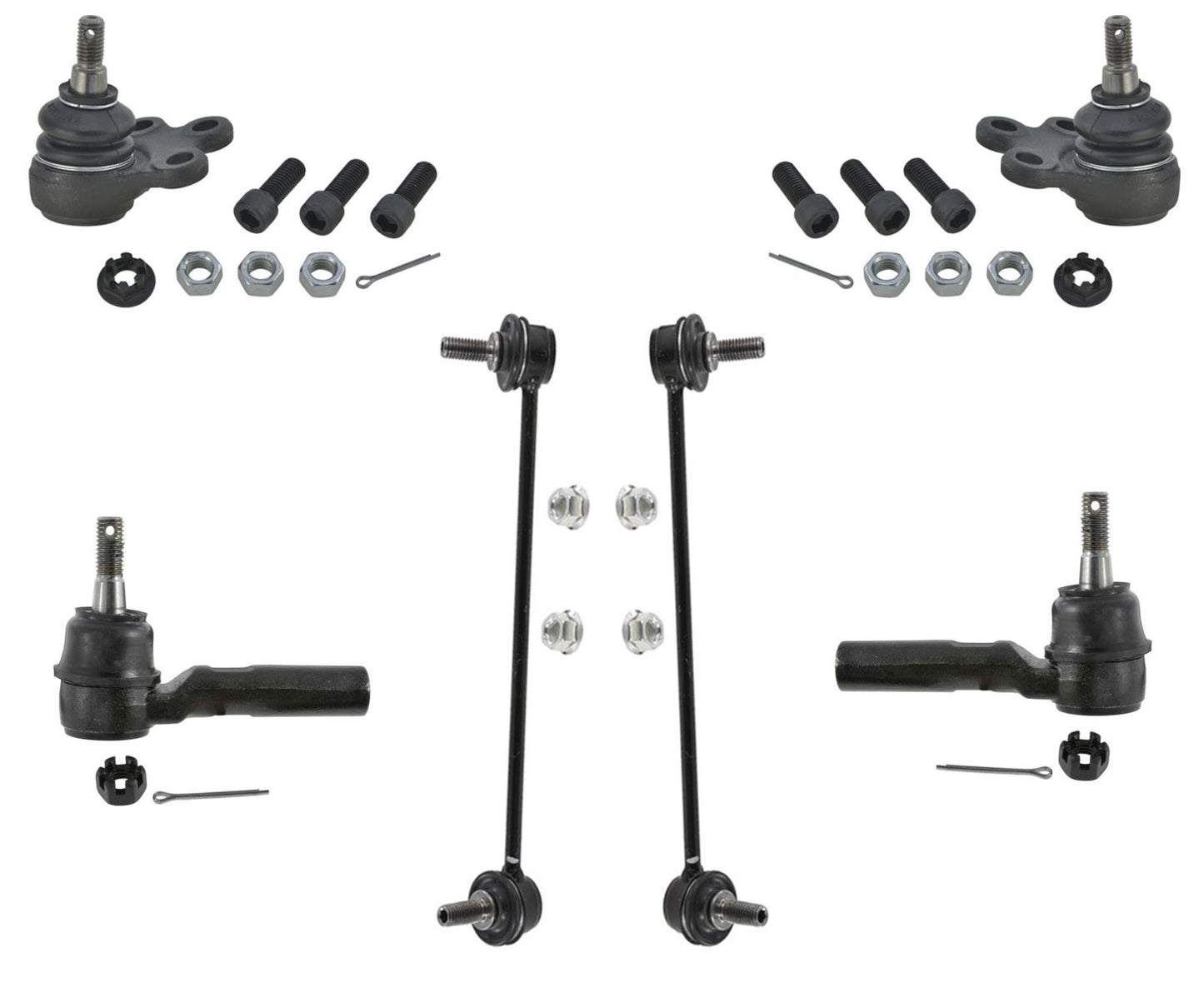 Se adapta al kit de chasis Saturn Vue 02-07 de 6 piezas, rótulas, varillas de amarre, enlace estabilizador oscilante