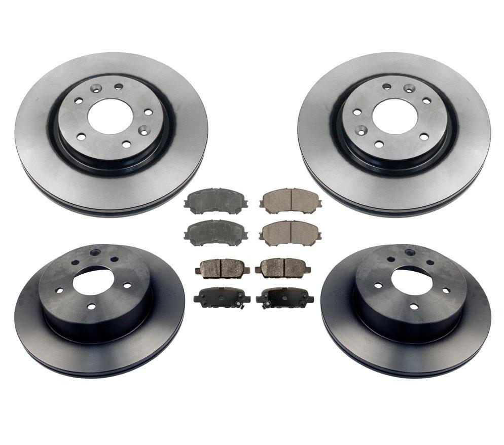 Almohadillas y rotores delanteros y traseros para Nissan Rogue 14-19 2.5L con asiento de 2 filas (SOLO)