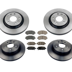Front & Rear Pads & Rotors for Nissan Rogue 14-19 2.5L With 2 Row Seat (ONLY)