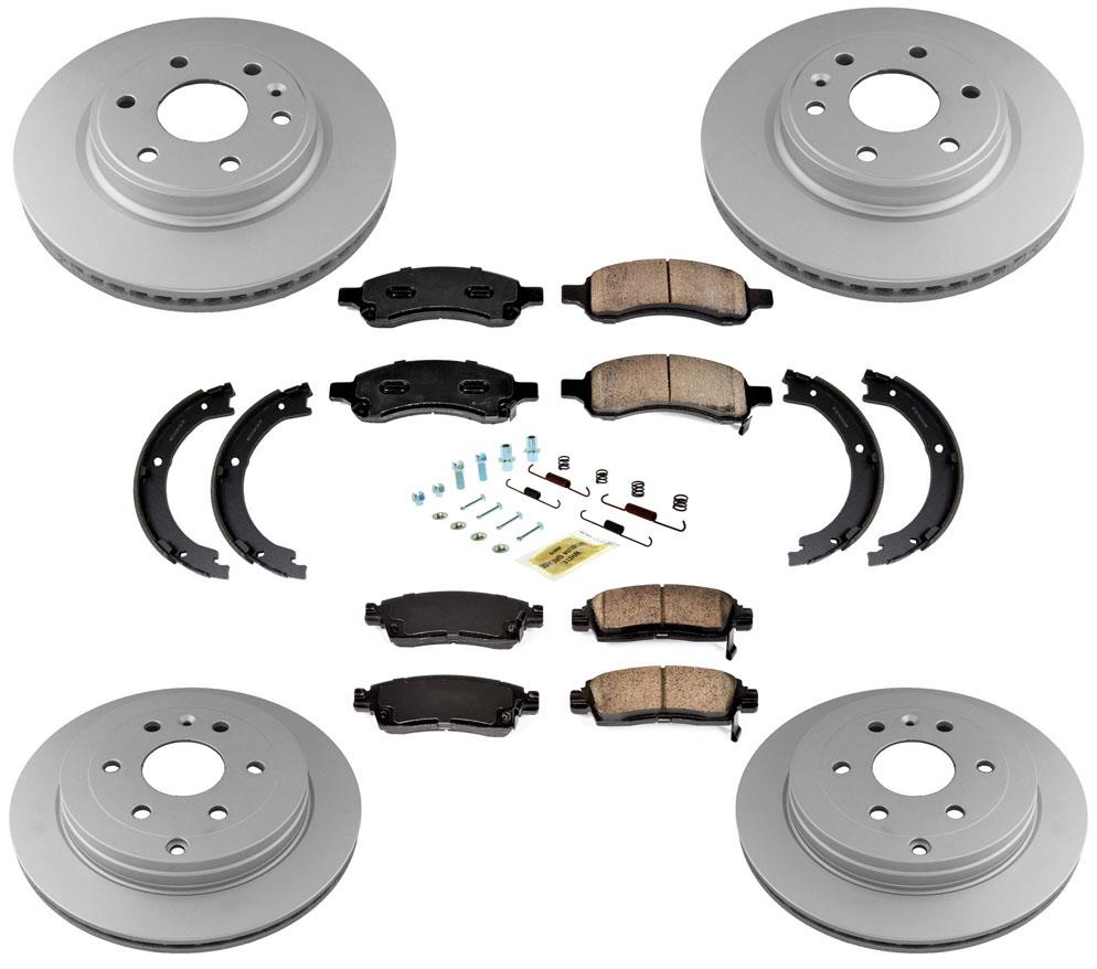 Disc Brake Rotors and F & R Ceramic Brake Pads for GM Acadia Traverse 8pc 07-16