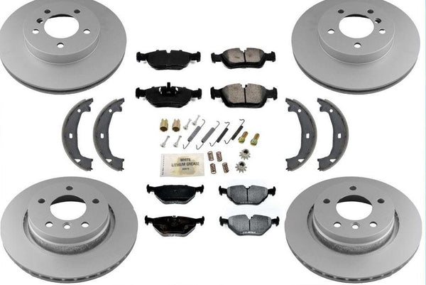 For BMW 2001-2005 325i Rear Wheel Drive Front & Rear Brake Rotors Metallic Pads