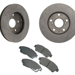 Compatible con Toyota Camry 1992-99 (2) rotor de freno delantero y pastillas de freno de cerámica delanteras.