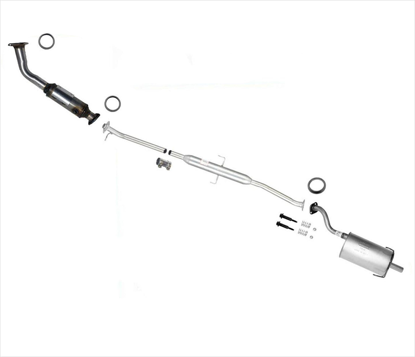 Front Catalytic Converter Middle Resonator Rear Muffler For Honda CR-V 2002-2004