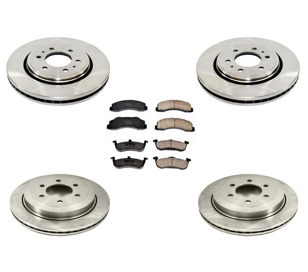 6 rotores de freno de disco con perno, pastillas de freno de cerámica, 6 piezas para Ford Expedition 2010-2017