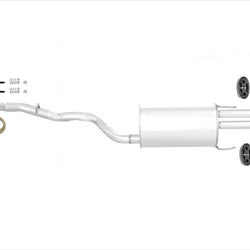 Escape de silenciador trasero doble con soportes de pernos de junta para Honda Accord EX 94-97