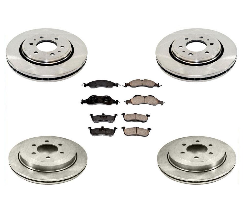 Disc Brake Rotors & Ceramic Brake Pads 6Pc for Ford Expedition 2010-2017