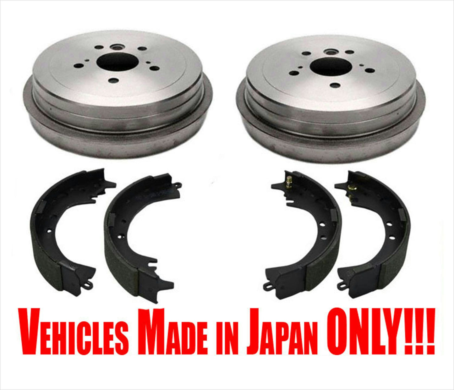 Construido en Japón sólo 02-06 para Toyota Camry 2.4L Tambores y zapatas de freno trasero 3 piezas