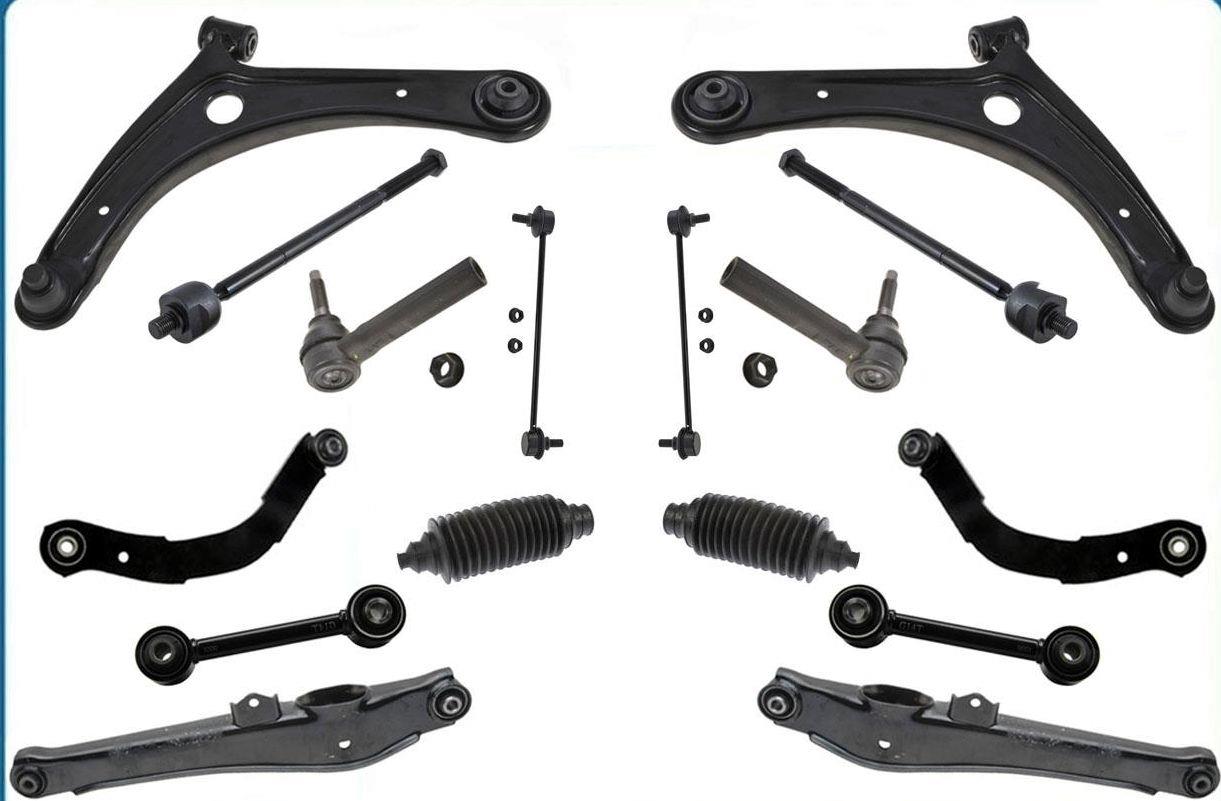 Front & Rear Chassis Kit Control Arms Tie Rods Links for 07-15 Compass 16Pcs