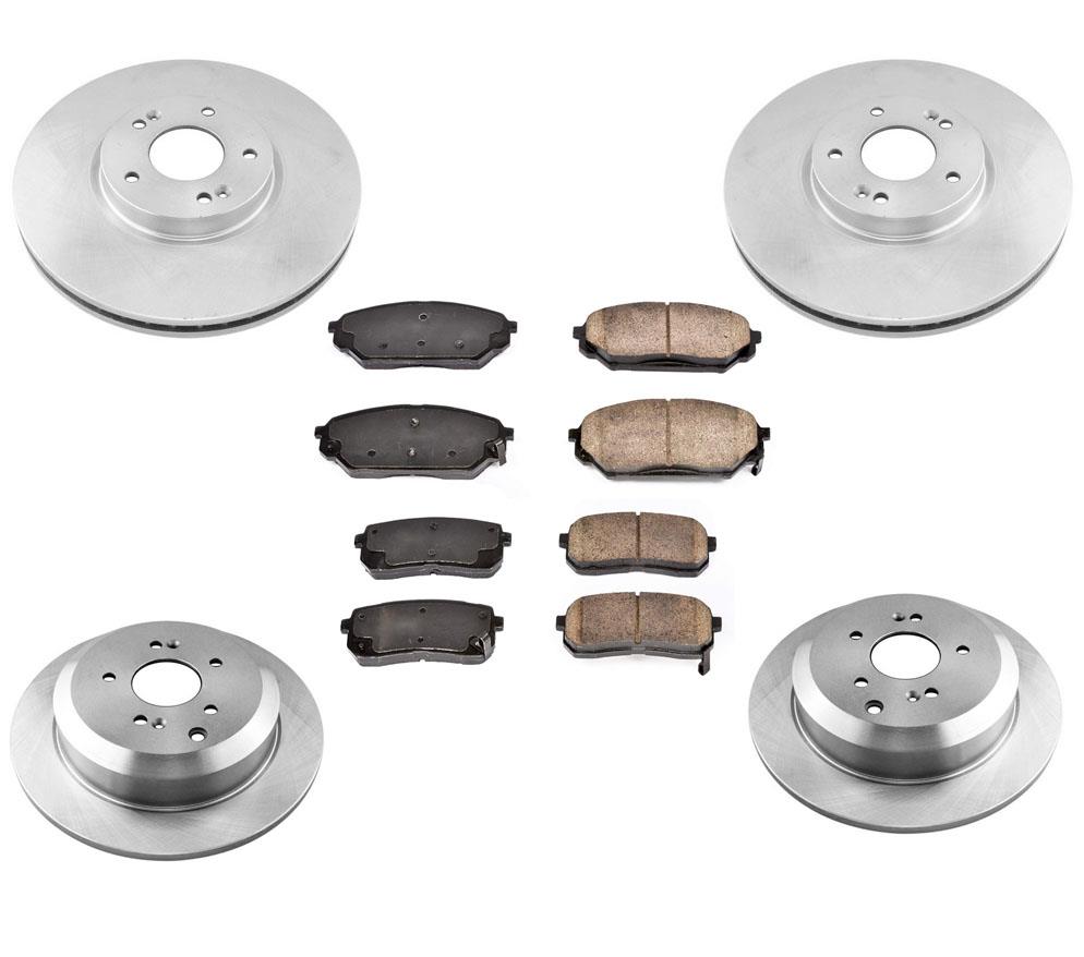 Front & Rear Disc Brake Rotors Ceramic Brake Pads for Hyundai Veracruz 2007-2012