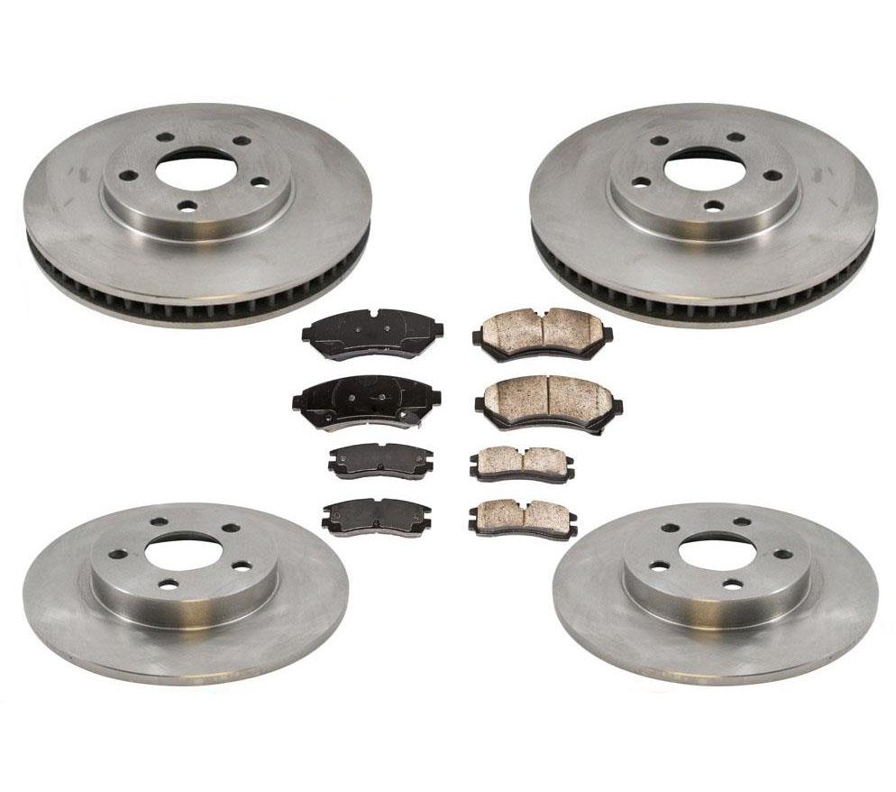 Pastillas de rotores de freno de disco delantero y trasero para Cadillac Sevilla STS SLS 1998-2002