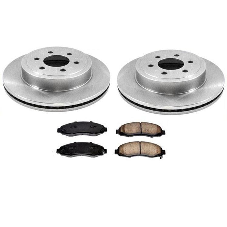 3Pc Kit Front Brake Rotors & Ceramic Brake Pads for Dodge Dakota 2003-2004