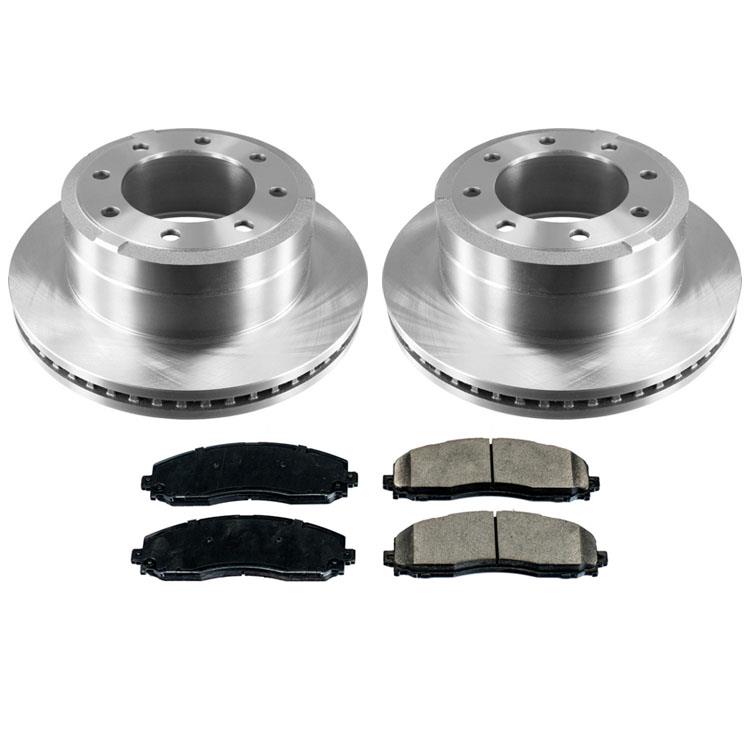 Rear Brake Disc Rotors & Pads Set for 2013-2021 Ford F250 Super Duty 3pc Kit