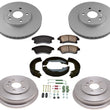 Rotores delanteros Tambores traseros Pastillas de freno Zapatos Kit de resorte para Chevrolet Sonic 12-18