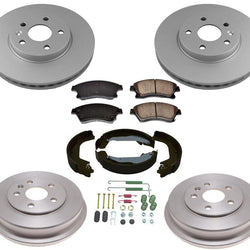 Rotores delanteros Tambores traseros Pastillas de freno Zapatos Kit de resorte para Chevrolet Sonic 12-18