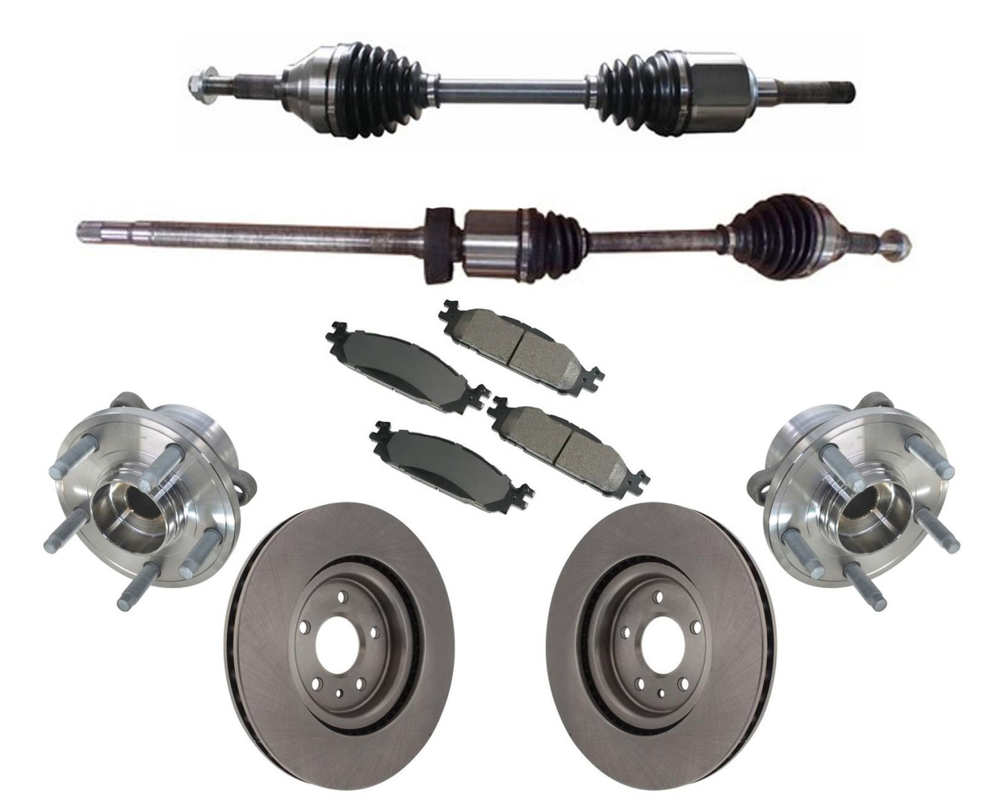 Cojinetes de eje delantero, almohadillas de rotores para Explorer 3.5L con tracción delantera base 11-14