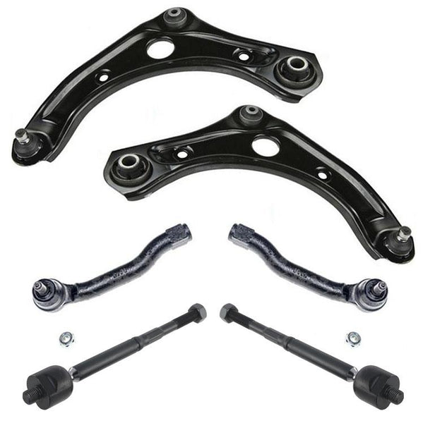 Front Lower Control Arms Inner & Outer Tie Rods For Nissan Versa 1.6L 2012-2019