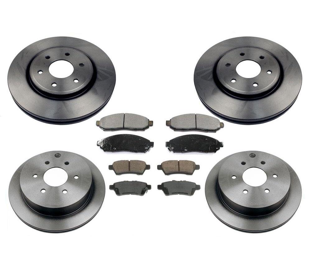 Pastillas de freno de cerámica para rotores de freno delantero trasero para Nissan Frontier Xterra 05-15