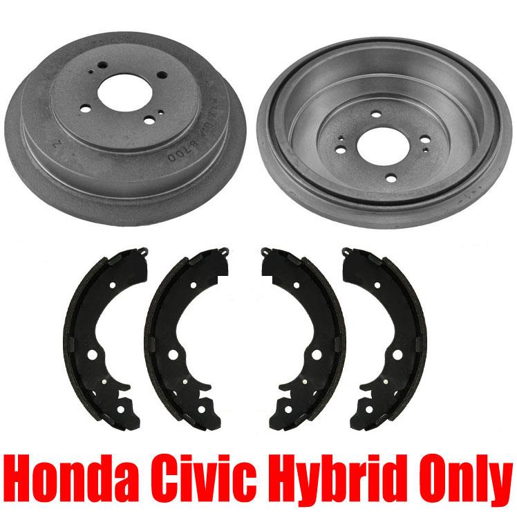 Rear Brake Drums & Brake Shoes For Honda Civic Hybrid 2003 2004 2005