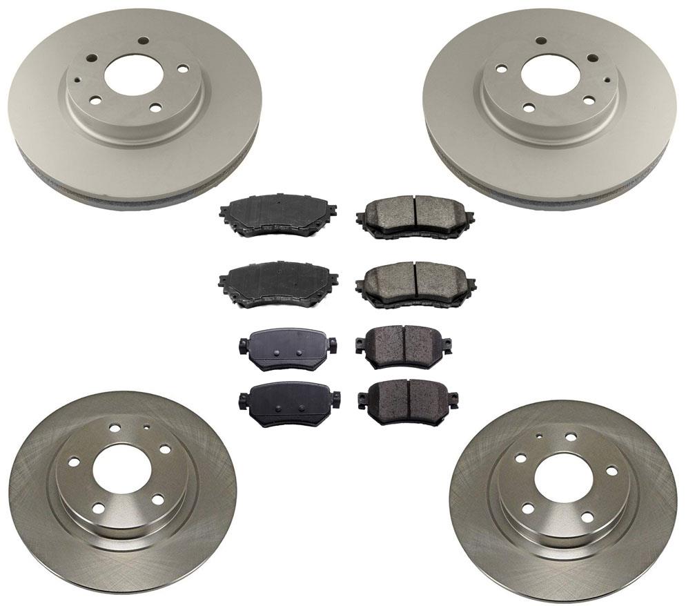Rotores de disco de freno delantero y trasero y pastillas de freno de cerámica para Mazda 6 2.5L 2016-2018
