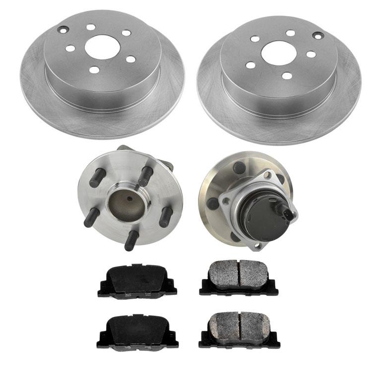 Conjunto de cojinete de cubo de rueda de almohadillas de rotores de disco trasero para sensores ABS Scion Tc 05-10