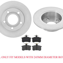 Fits 1995-1997 Audi A6 Quattro Rear Brake Rotor & Ceramic Brake Pads