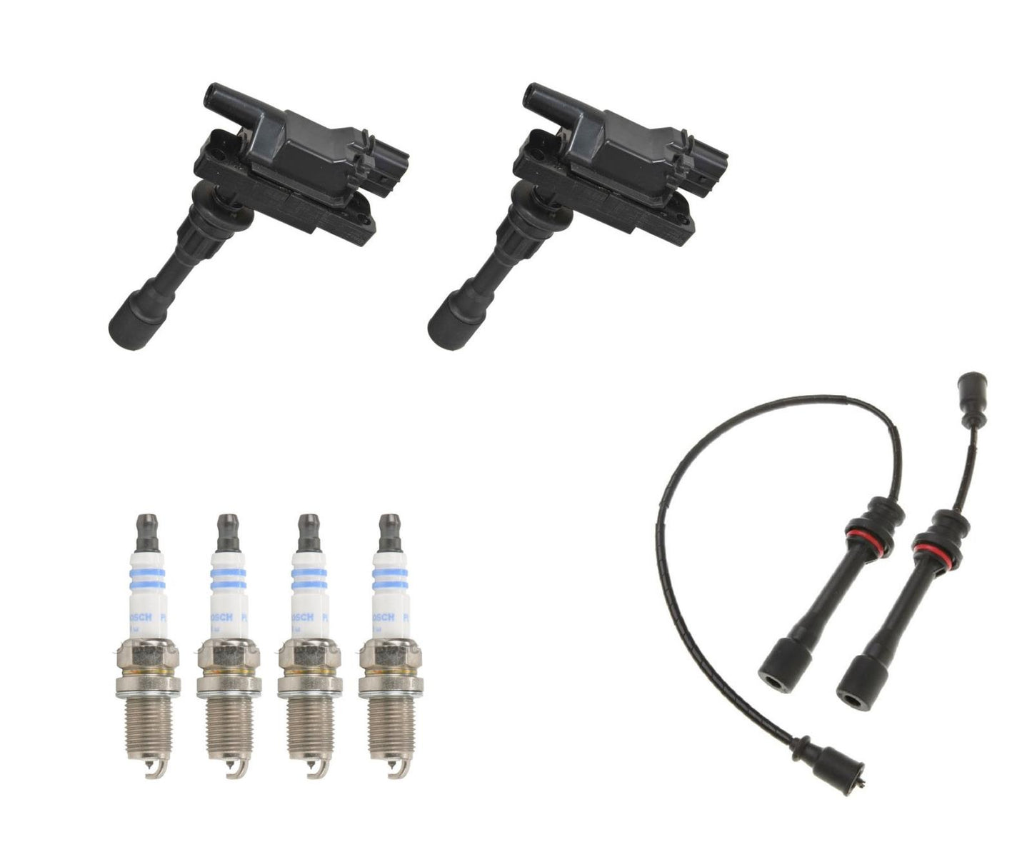For Mazda Miata MX5 2001-2005 Spark Plug Wire Ignition Coils & Platinum Plugs