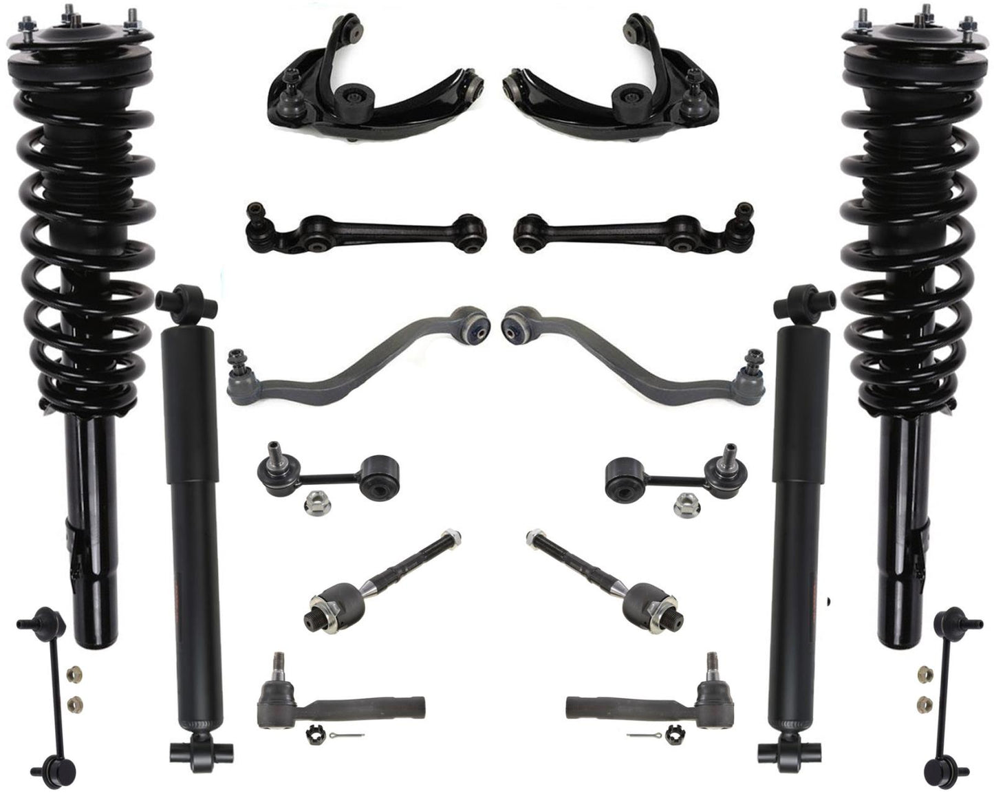 Front Struts Rear Shocks Control Arms 18 Pcs Fits MKZ Front Wheel Drive 07-09