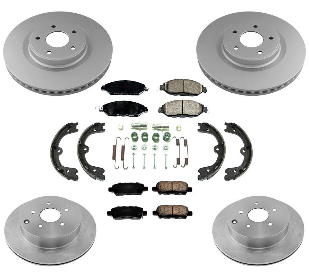 Rotores de freno delantero trasero y pastillas de freno de cerámica para Infiniti Q50 14-19, kit de 8 piezas