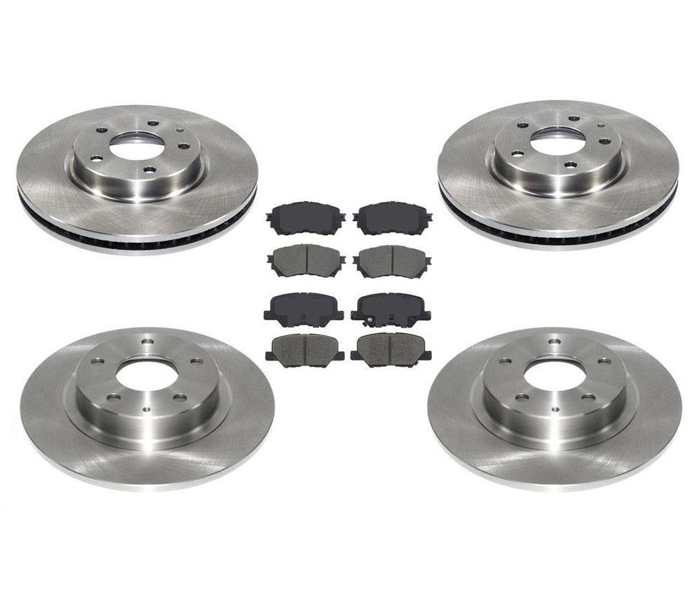 Rotores de disco de freno delantero y trasero y pastillas de freno de cerámica para Mazda 6 2.5L 2014-2015