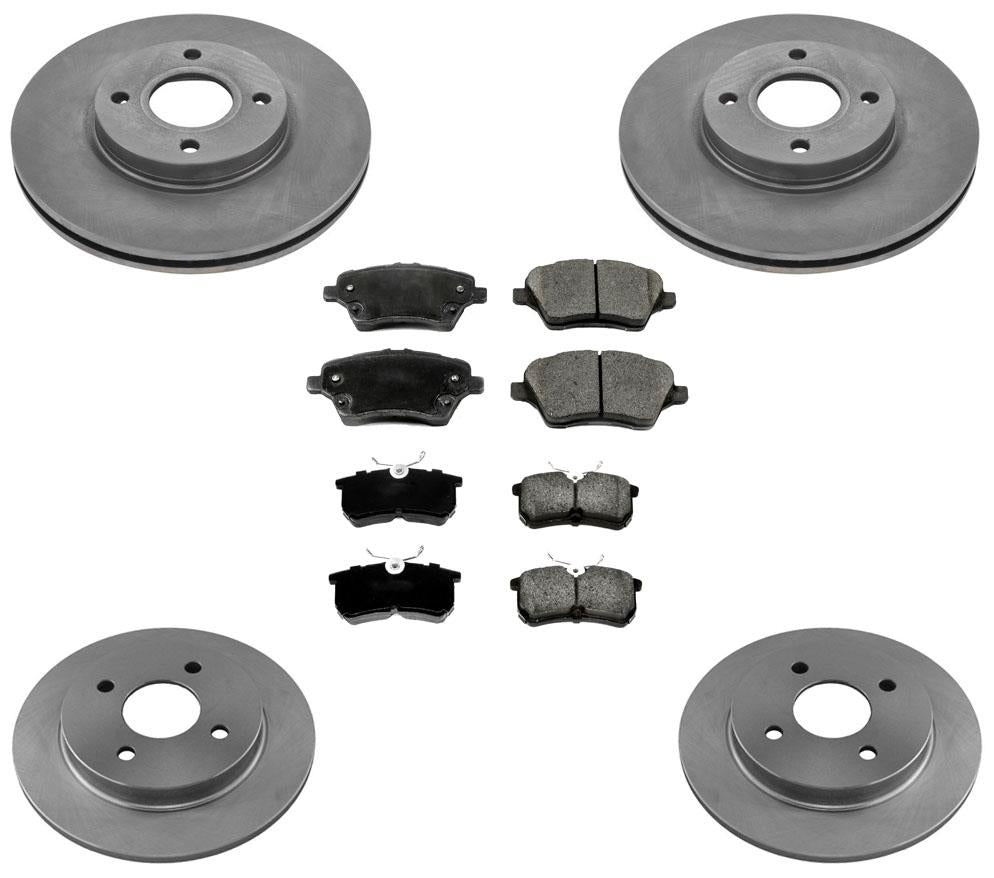 Brake Rotors Brake Pads for Ford Fiesta ST 14-19 With 4 Wheel Disc Brakes 6Pc